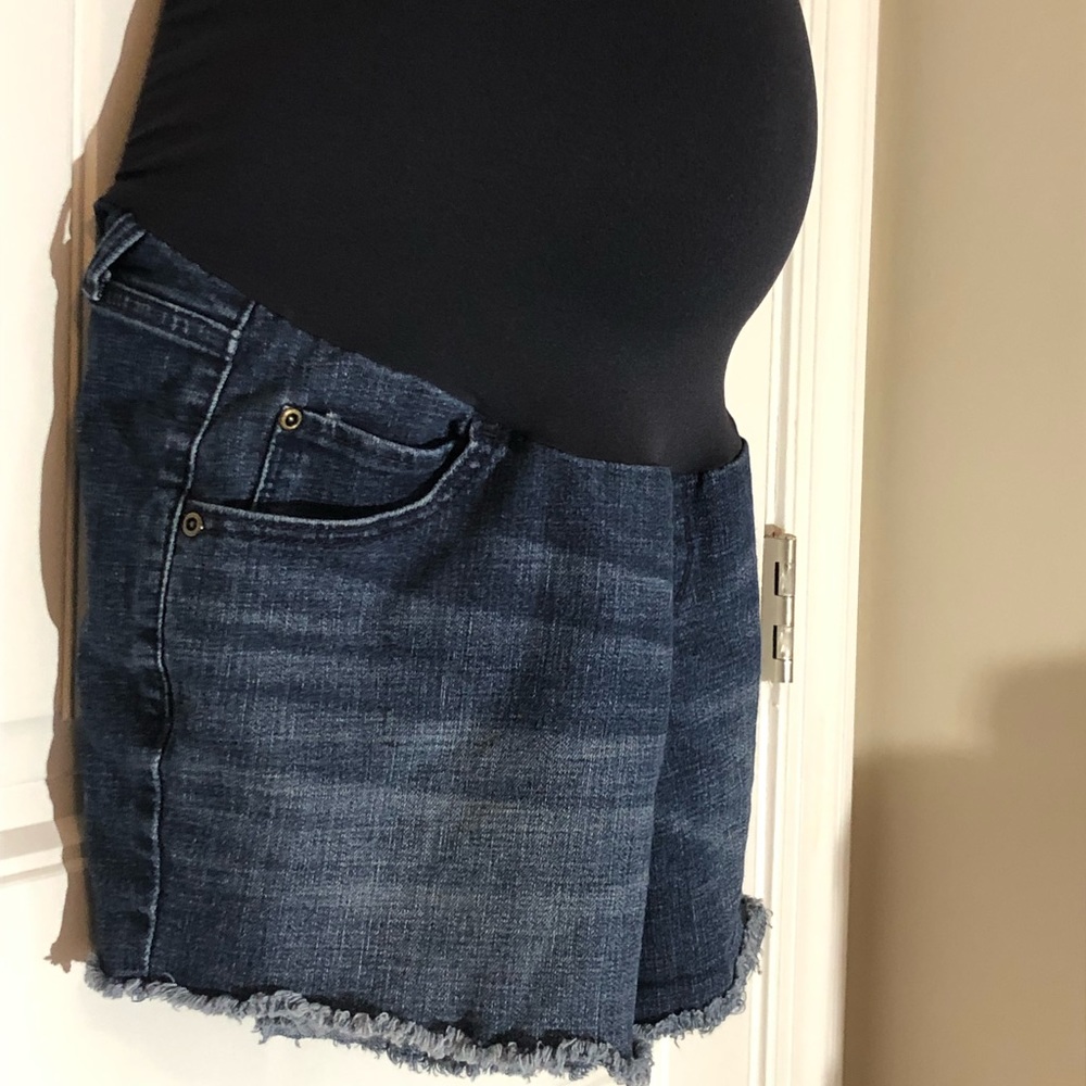 A•Glow Maternity Denim Shorts